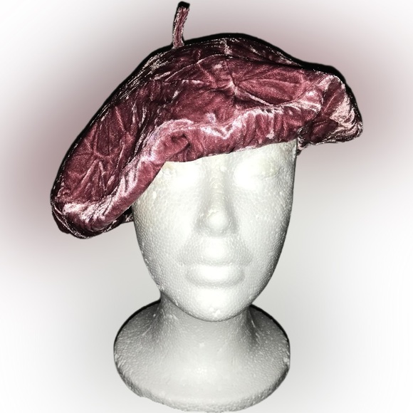 Velvet Pink Beret - Flash On Photos - Picture 2 of 4